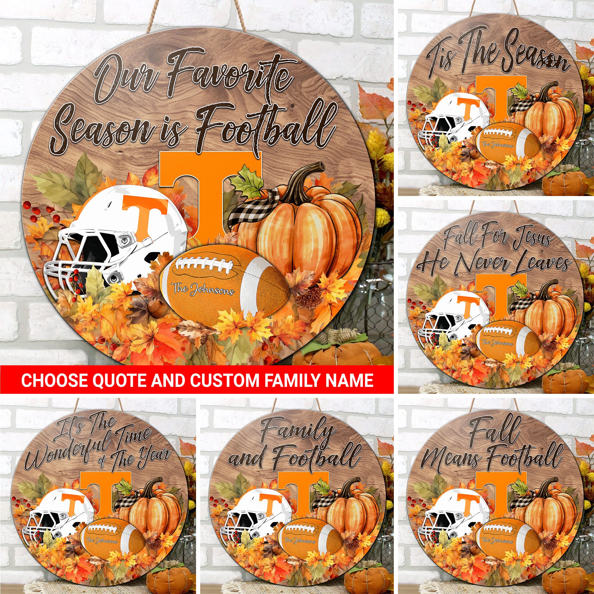 Tennessee Volunteers Shape Wooden Sign Custom Your Family Name And Choose Your Quotes, Sport Sign, Sport Gifts For Fan, Home Decorations EHIVM-59971